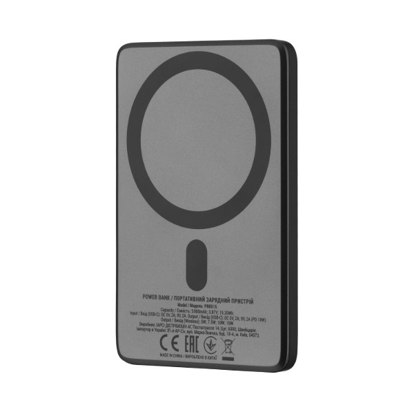 Фото - Батарея мобильная 2E Slim Wireless QI 5000мА/год Silver (2E-PB0515-GREY)