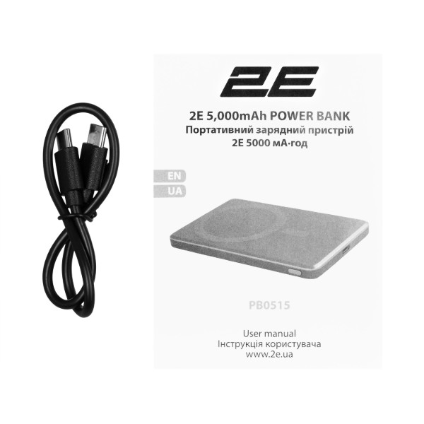 Фото - Батарея мобильная 2E Slim Wireless QI 5000мА/год Silver (2E-PB0515-GREY)
