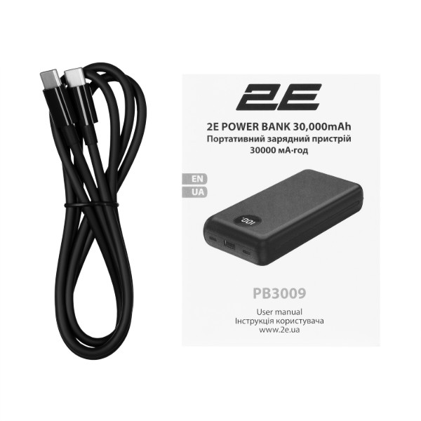 Фото - Батарея мобільна 2E 30000mAh 65Вт, PD, QC Black (2E-PB3009-BLACK)
