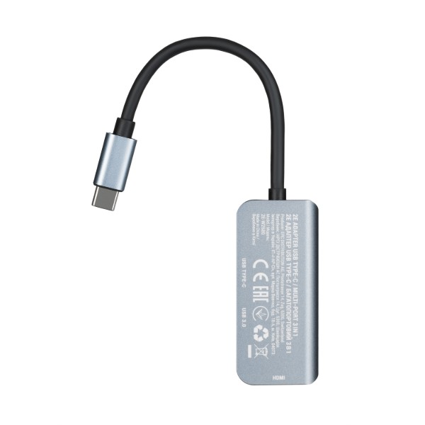 Фото - Хаб USB 2E USB-С > USB-A 3.0/USB-C PD/HDMI Gray ()