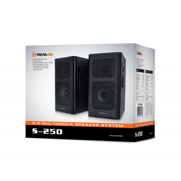 Фото - Комп'ютерна акустика звичайна 2.0 REAL-EL S-250 Black (EL121000005)