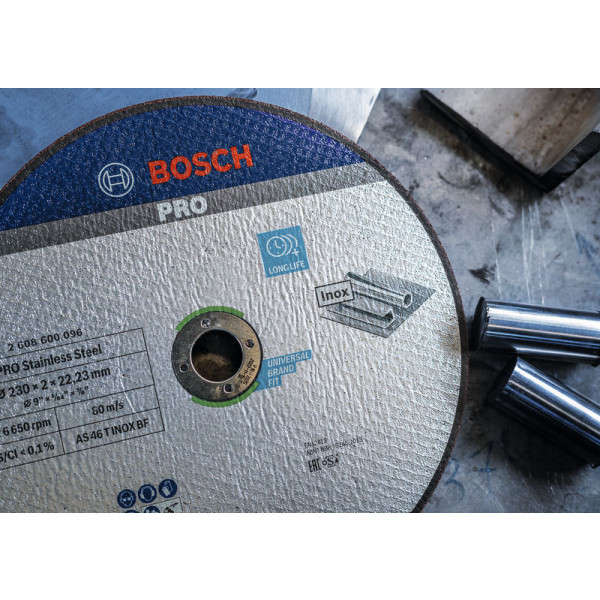 Фото - Круг отрезной по металлу Bosch Expert for Inox 230х22.23мм (2.608.600.096)