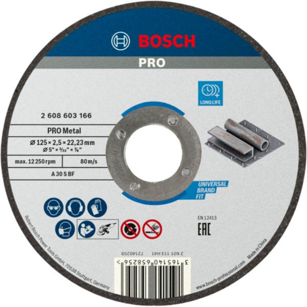 Фото - Диск шліфувальний по металу Bosch Standard 125 х 2.5 мм (2.608.603.166)
