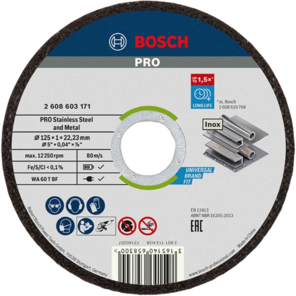 Фото - Круг відрізний по металу Bosch Professional Stand 125х1.0х22.2 мм, 10 шт. (2.608.603.255)