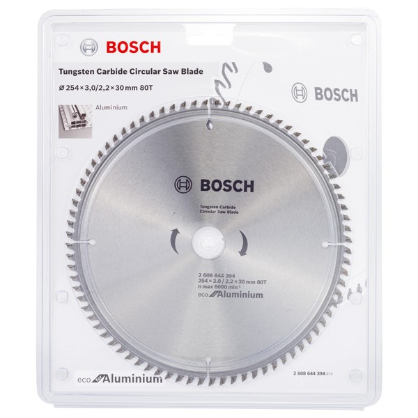 Фото - Круг відрізний по металу Bosch Eco for Aluminium 254x30-80T (2.608.644.394)