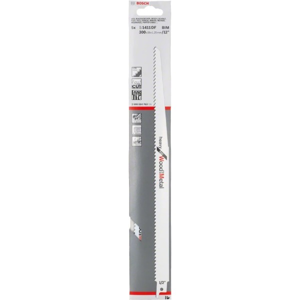 Фото - Полотно Bosch S 1411 DF 6TPI 5 шт. (2.608.654.763)