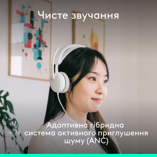 Фото - Гарнітура дротова Logitech Zone Wired 2 USB White (981-001621)