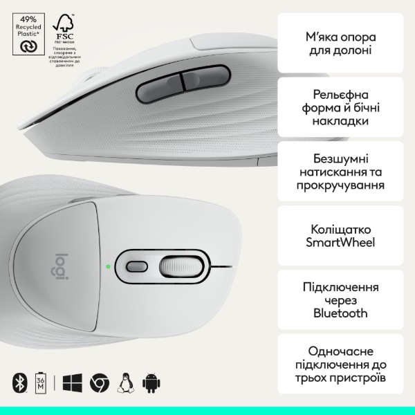 Фото - Миша бездротова Logitech Signature Comfort Plus M850L Off-White (910-007716)