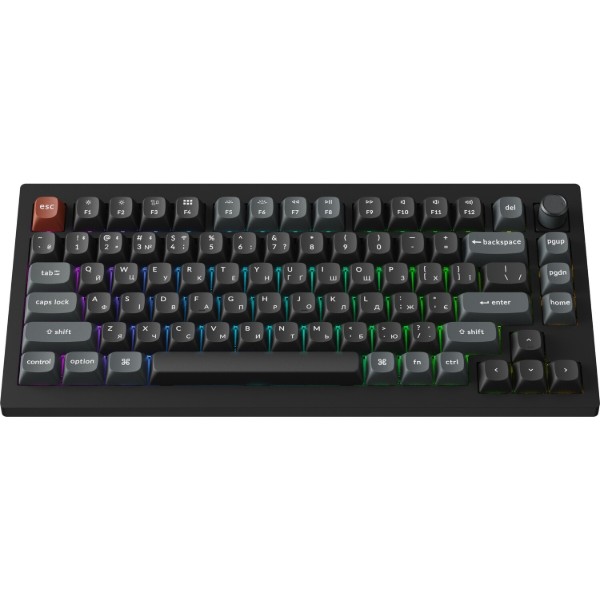 Фото - Клавиатура беспроводная Keychron V1 Ultra Red Switch Black RGB (V1U-D1-UA)