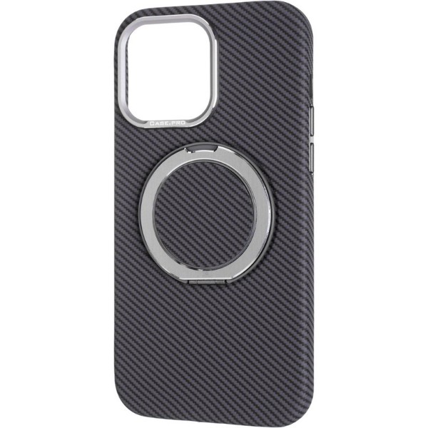 Фото - Чехол для смартфона Gelius Carbon Ring Stand 360 for iPhone 15 Pro Max Grey (98586)