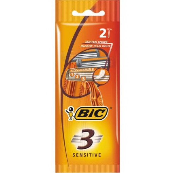 Фото - Станок чоловічий одноразовий BIC Sensitive 3 2 шт. (3086123221673)