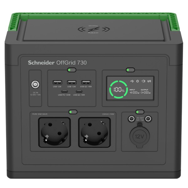 Фото - Зарядная станция универсальная APC Schneider OffGrid Portable Power Station 700, 738Wh Lithium-ion, 2 Schuko (PPS730-GR)
