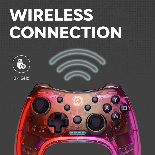 Фото - Уценка - Геймпад Canyon Brighter GPW-04 Wireless RGB 5in1 PS4/Xbox360 Crystal (CND-GPW04)