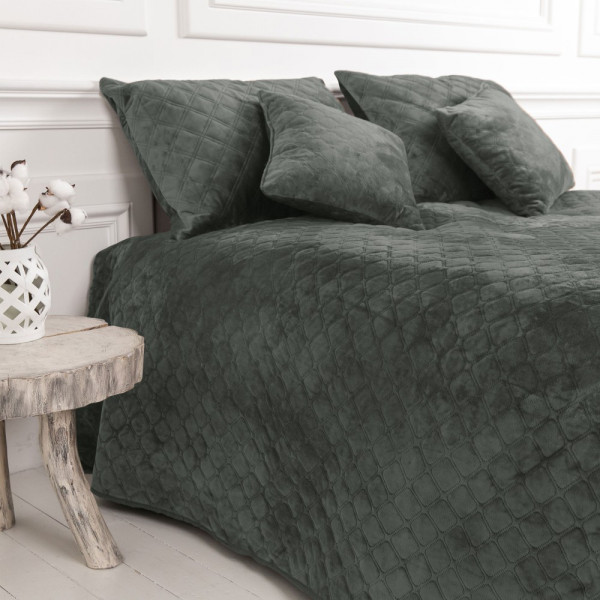 Фото - Покрывало полуторное ТЕП Velour 150x210 см Серый/Ромб круглый (4-00515_2239)