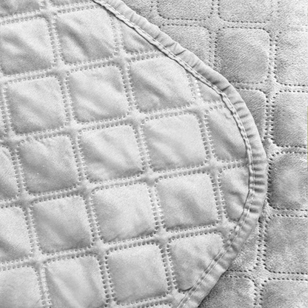 Фото - Покрывало полуторное ТЕП Velour 150х210 см Светло-серый/Ромб круглый (4-00515_22424)