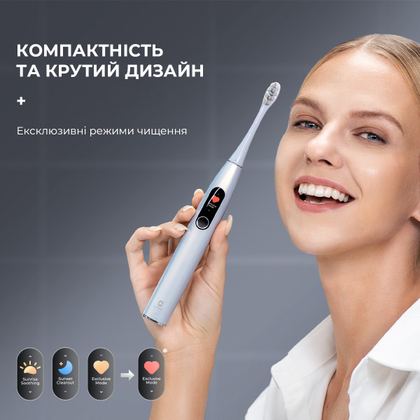 Фото - Зубная щетка электрическая Oclean X Pro Digital Electric Toothbrush Glamour Silver (6970810552560)