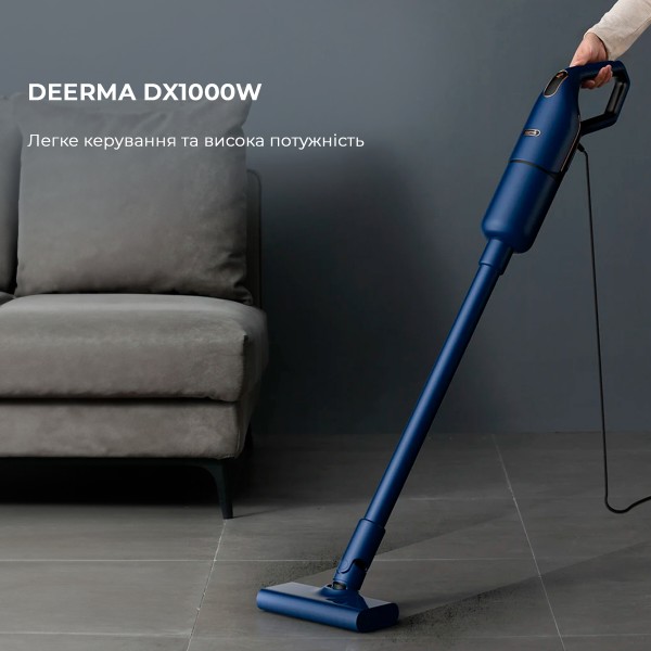 Фото - Пылесос ручной для дома Deerma Corded Stick Vacuum Cleaner Blue (DX1000W)