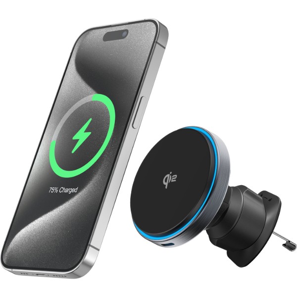 Фото - Автотримач з бездротовою зарядкою Proove Titanium Circle Qi2 15W Gray (WHTC15010003)