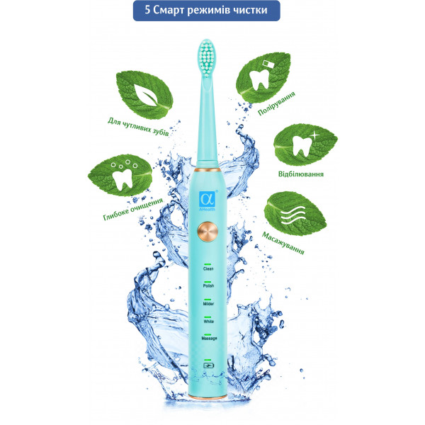 Фото - Зубна щітка електрична AHealth SONIC SMILE 1 green (AHsss1g)