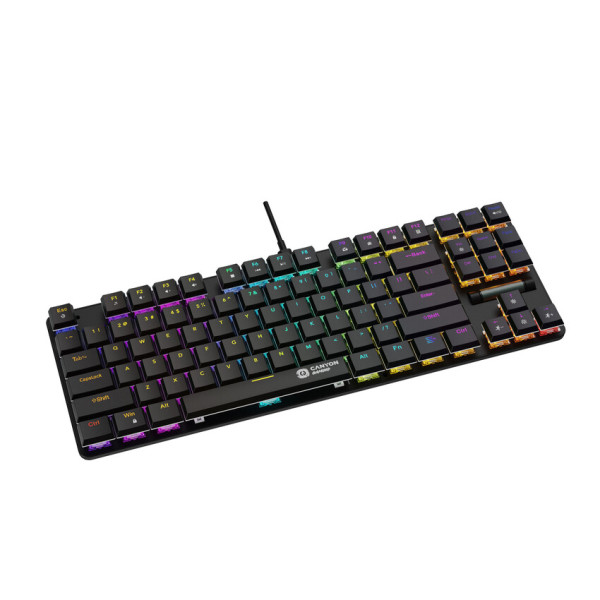 Фото - Клавиатура проводная игровая Canyon Cometstrike GK-50 RGB TKL ENG/UKR Black (CND-SKB50-US)