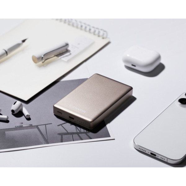 Фото - Батарея мобільна Canyon OnPower 510 slim Magsafe 10000 mAh PD20W Beige (CNS-CPB510BE)