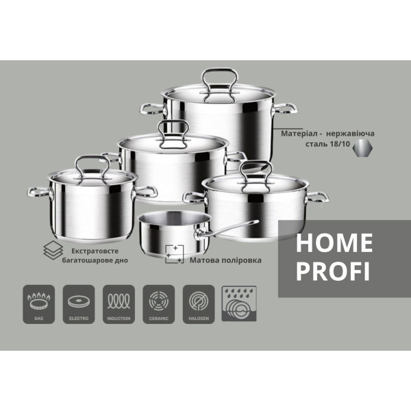 Фото - Набір посуду tescoma HOME PROFI 9 пр. 18/10 (725009)