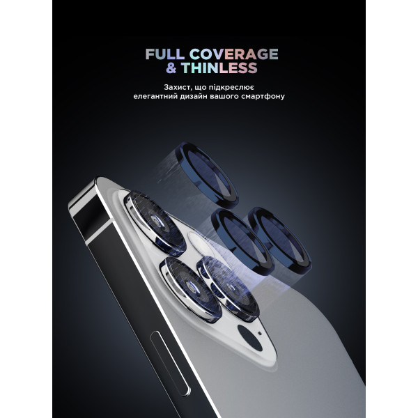 Фото - Захисне скло для смартфону Armorstandart для камери Supreme Black Icon for iPhone 15 Pro/15 Pro Max Blue Titanium (ARM76594)