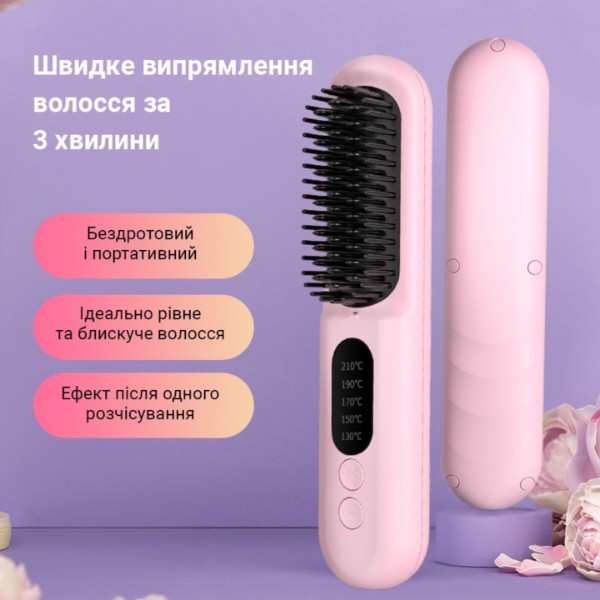 Фото - Вирівнювач волосся AIMED Wireless Hair Straightener Pink (AI-HStraight_Wireless_pin)