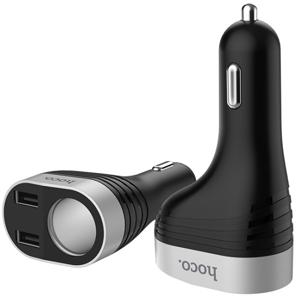 Фото - Автомобільний зарядний пристрій HOCO Z29 Regal digital display cigarette lighter car charger Black (6957531092186)