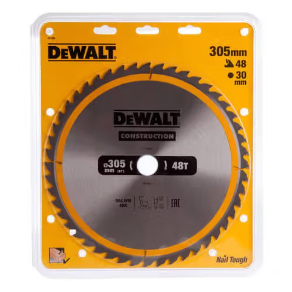 Фото - Круг відрізний по дереву DeWALT СONSTRUCTION 305х30 мм (DT1959)