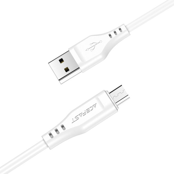 Фото - Кабель AceFast C3-09 USB to Micro 2,4A, 1.2m White (6974316280897)