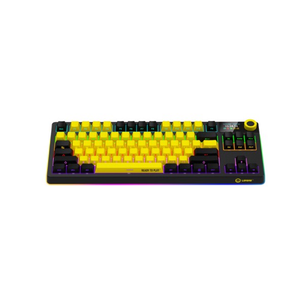 Фото - Клавиатура беспроводная игровая Lorgar KBP70TKLW Wireless TKL Mechanical Pro Black-Yellow (LRG-KBP70TKLW-YL-US)