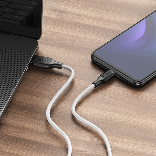 Фото - Кабель синхронізації даних BOROFONE BX42 USB to Type-C 3A, 1m White (6931474736772)