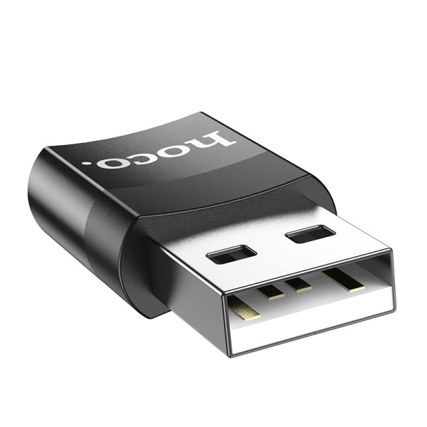 Фото - Перехідник HOCO UA17 USB Male to Type-C female USB2.0 adapter Black (6931474762009)