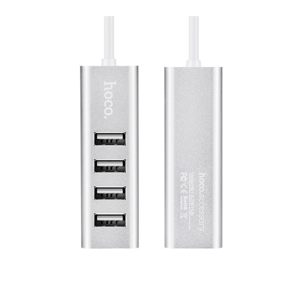 Фото - Хаб USB HOCO HB1 4USB Line machine Silver (6957531038146)