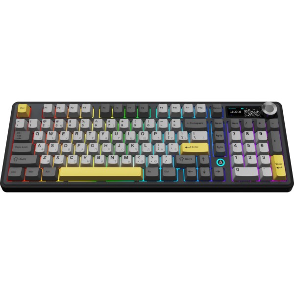 Фото - Клавиатура беспроводная игровая Ajazz AK980 V2 Gift Switch V2 Black Gray Yellow (AK980-V2-G-BGY)