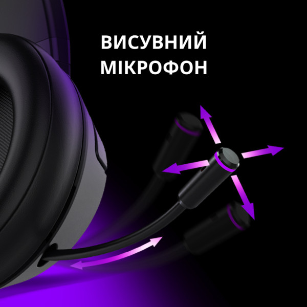 Фото - Гарнітура бездротова ігрова Lorgar Noah 702 Black (LRG-GHS702)