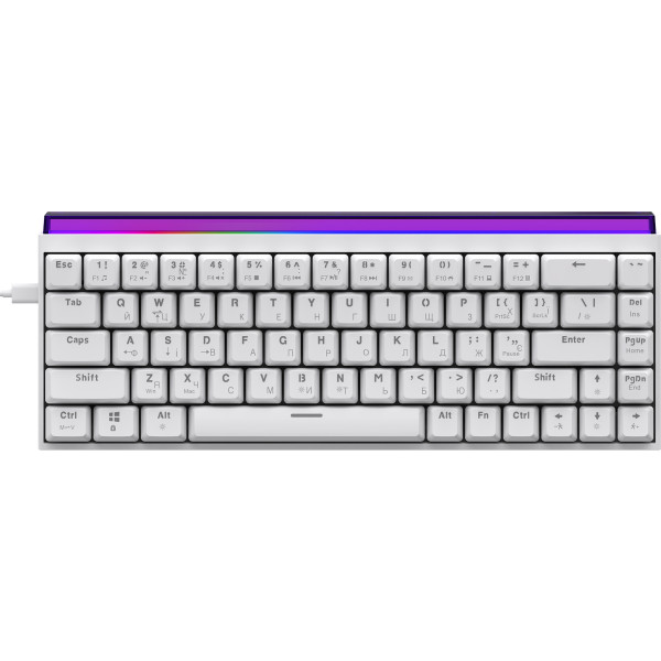 Фото - Клавіатура дротова ігрова Ajazz NK68 Red switches White (NK68-R-W)