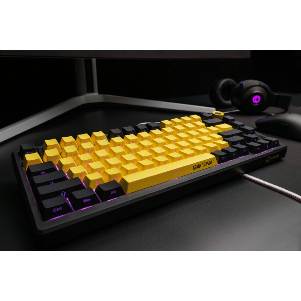 Фото - Клавіатура бездротова ігрова Lorgar KBP7075W Wireless Gaming Mechanical Pro Black-Yellow (LRG-KBP7075W-YL-US)