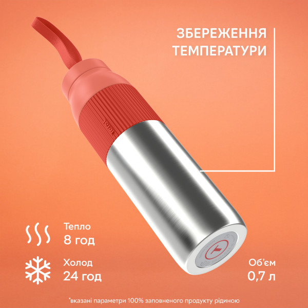 Фото - Термопляшка Tefal N2193310 BeYou Twist Screw Lid 0,7 л помаранчева