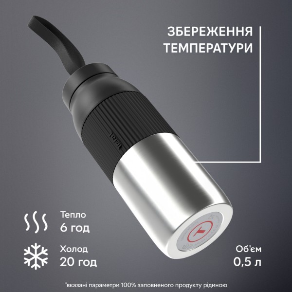Фото - Термобутылка Tefal N2193710 BeYou Twist Screw Lid 0,5 л чёрная