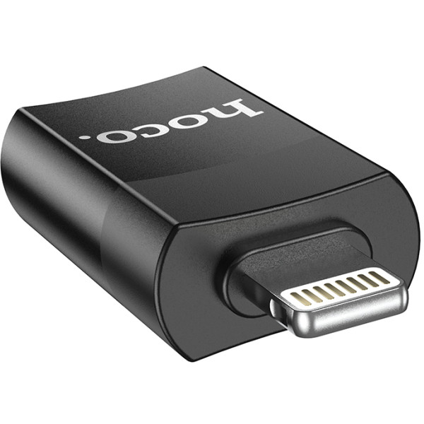 Фото - Перехідник HOCO UA17 iP Male to USB female USB2.0 adapter Black (6931474761989)