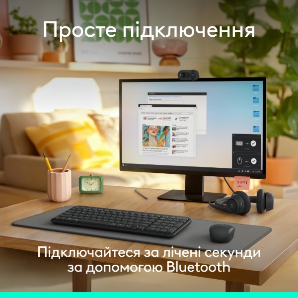 Фото - Клавіатура бездротова Logitech K250 Wireless Keyboard Graphite UKR (920-013822)
