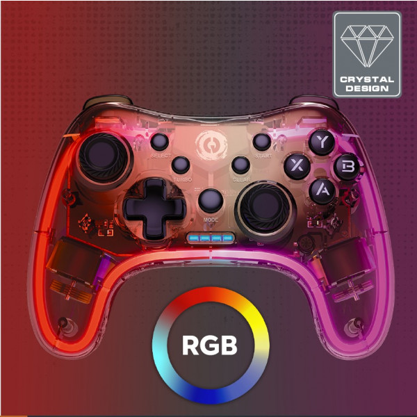 Фото - Уценка - Геймпад Canyon Brighter GPW-04 Wireless RGB 5in1 PS4/Xbox360 Crystal (CND-GPW04)