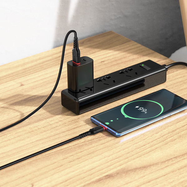 Фото - Кабель синхронізації даних HOCO X59 USB to Type-C 3A, 1m Black (6931474744920)