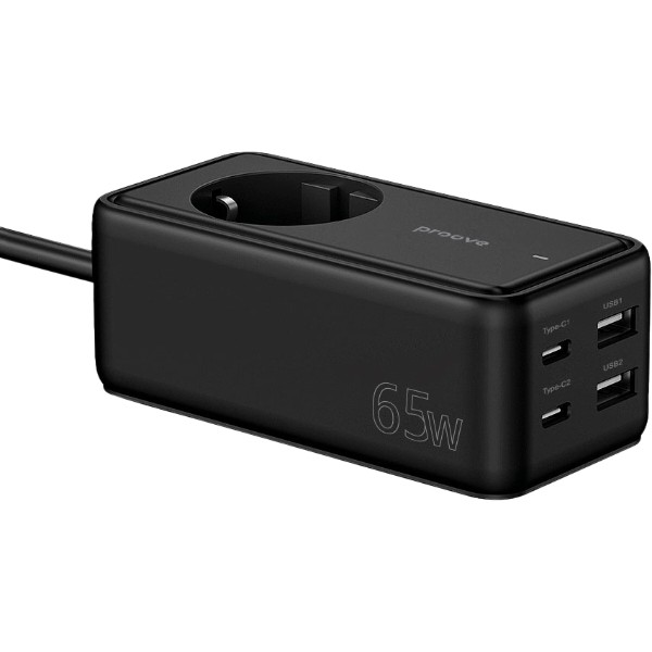 Фото - Сетевой фильтр Proove Power Strip Homester PD-03 1AC 65W 2 Type-C + 2USB Black (479280001)