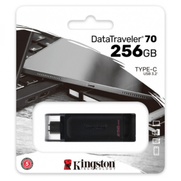 Фото - Флеш USB Kingston 256B USB-C 3.2 Gen 1 DataTraveler 70 (DT70/256GB)