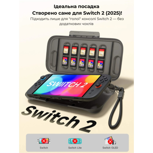 Фото - Чохол для ігрової приставки JSAUX PC0116 для Nintendo Switch 2 Black