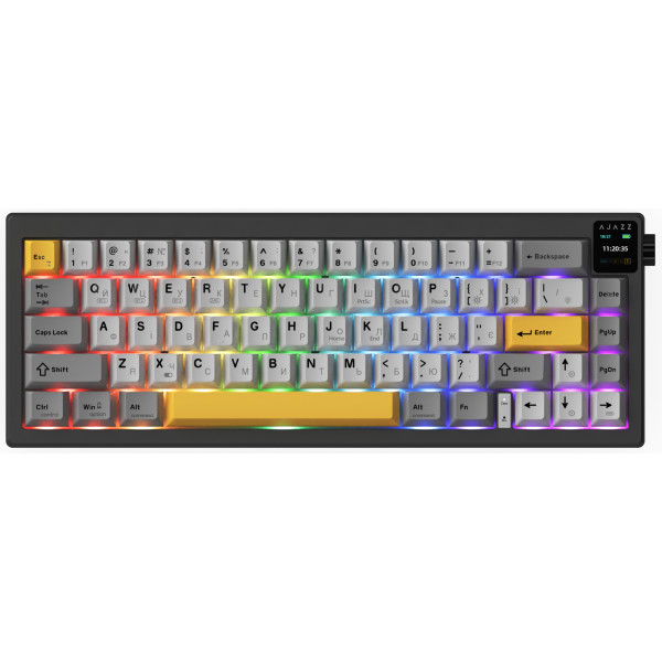 Фото - Клавіатура бездротова ігрова Ajazz AK650 Flying Fish Switch Black RGB With Screen (AK650-FF-BGY)