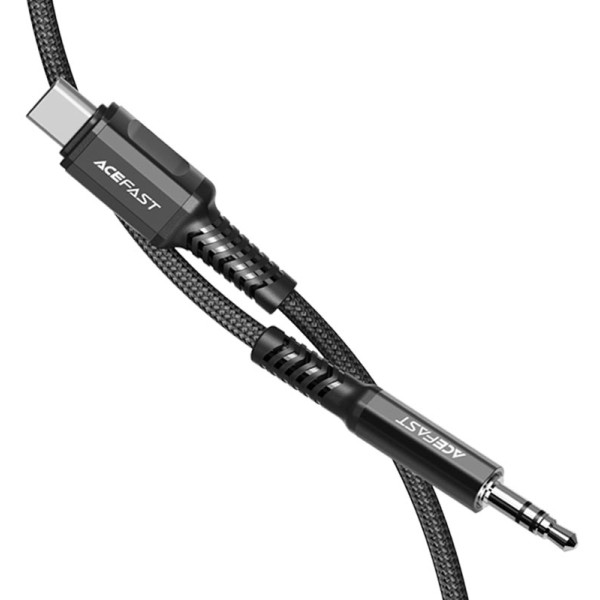 Фото - Кабель синхронізації даних AceFast C1-08 USB-C to 3.5mm Black (6974316280620)
